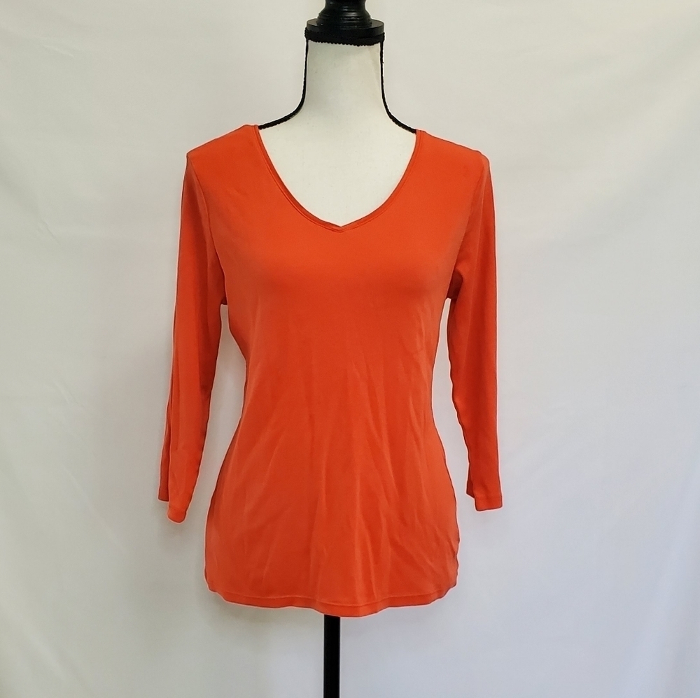 Charter Club Quarter Sleeve V-Neck Top